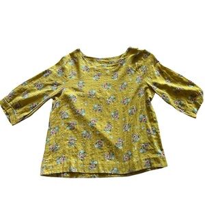 Kids Floral Mustard Yellow Blouse